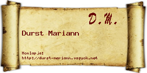 Durst Mariann névjegykártya